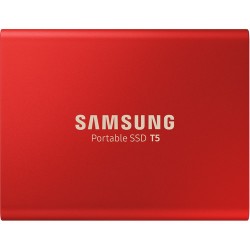 Samsung 1TB T5 Portable Solid-State Drive (Red)