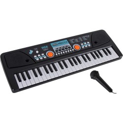 Pyle Pro Portable 49-Key Electronic Karaoke Keyboard with Mic (Rechargeable, Black)