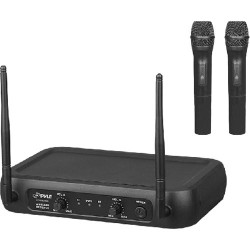 Pyle Pro | Pyle Pro PDWM2135 VHF Dual-Frequency Wireless System with 2 Handheld Microphones