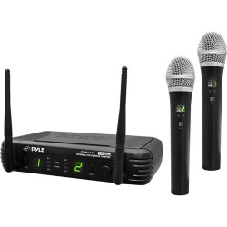 Pyle Pro | Pyle Pro Premier Series 2-Channel UHF Wireless Handheld 2-Micr System with Selectable Frequency