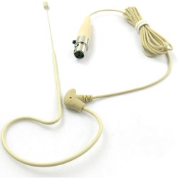 Pyle Pro | Pyle Pro Ear-Hanging Omnidirectional Microphone and TA4F Connector for Shure Wireless Systems (Beige)