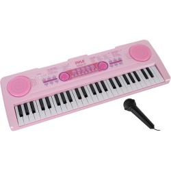 Pyle Pro Portable 49-Key Electronic Keyboard (Rechargeable, Pink)