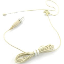 Pyle Pro Ear-Hanging Omnidirectional Microphone and Locking 3.5mm Connector for Sennheiser Wireless Systems (Beige)