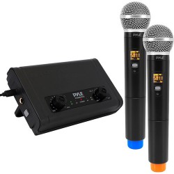 Pyle Pro | Pyle Pro Compact UHF 2-HandHeld Dual Channel Wireless Mic Receiver System