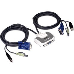 IOGEAR | IOGEAR 2-Port Compact USB KVM Switch with 6' Cable