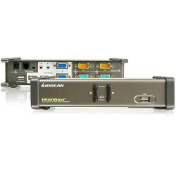 IOGEAR | IOGEAR Dual View GCS1742 2-Port USB KVM Switch with Dual Monitor Support and Stereo Earphone Connectors