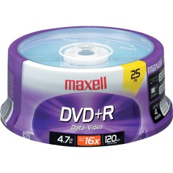 MAXELL | Maxell DVD+R 4.7GB, 16x, Write-Once Recordable Disc (Spindle Pack of 25)