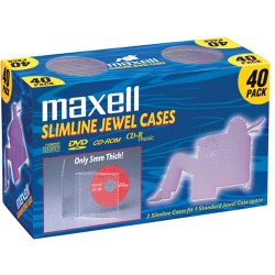 MAXELL | Maxell Slimline Jewel Cases for CDs & DVDs (40-Pack)