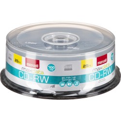 Maxell CD-RW 700MB, 4x Rewritable Recordable Disc (Spindle Pack of 25)