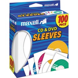 MAXELL | Maxell CD-402 CD/DVD White Paper Sleeves (Pack of 100)