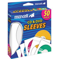 MAXELL | Maxell CD-400 CD/DVD White Paper Sleeves (Pack of 50)