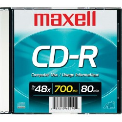 MAXELL | Maxell CD-R 700MB Write Once Recordable Disc with Slim Jewel Case