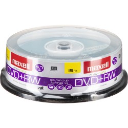 MAXELL | Maxell DVD+RW 4.7GB 4x Rewritable, Recordable Disc (Spindle Pack of 15)