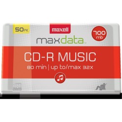 MAXELL | Maxell CD-R 80 32x Music Gold - for Audio Recording (Spindle Pack of 50)