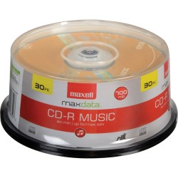 Maxell CD-R 80 32x Music Gold - for Audio Recording (Spindle Pack of 30)