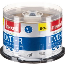 MAXELL | Maxell DVD-R 4.7GB Write-Once, 16x Recordable Disc (Spindle Pack of 50)