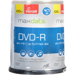 MAXELL | Maxell DVD-R 4.7GB Write-Once, 16x Recordable Disc (Spindle Pack of 100)