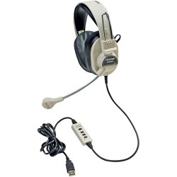 Gaming Headsets | Califone Deluxe Stereo Headset with USB Plug (Beige)