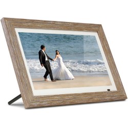 Aluratek 13.3 Digital Photo Frame with Interchangeable Frames (Distressed Wood)