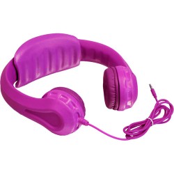 Aluratek Volume-Limiting Wired Foam Headphones (Pink)
