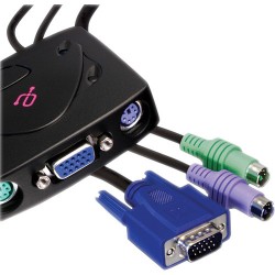 Aluratek 2-Port PS/2 KVM Switch with Cables