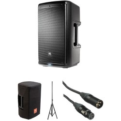 JBL EON610 10 Powered Speaker with Speaker Stand & Accessories