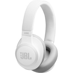 JBL LIVE 650BTNC Wireless Over-Ear Noise-Canceling Headphones (White)