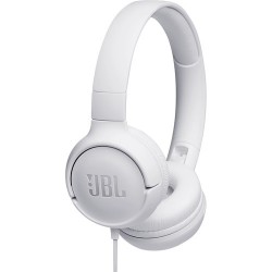 JBL TUNE 500 Wired On-Ear Headphones (White)