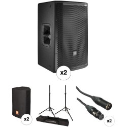 JBL PRX812W 12 Loudspeaker Pair with Stands, Covers, and Cables Kit