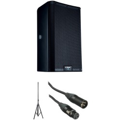 QSC K8.2 K.2 Series 8 2000W Powered Speaker with Stand and Cable Kit
