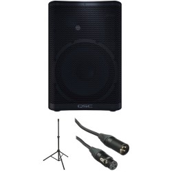 QSC CP12 Compact Loudspeaker with Stand and Cable Kit
