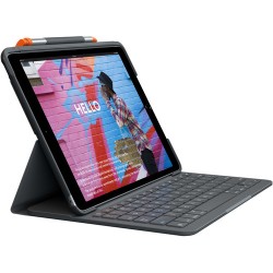 Logitech Slim Folio Protective Bluetooth Keyboard Case for iPad 7th Gen (Graphite)