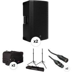 Mackie Dual Thump15A Speaker Kit with Bags, Stands, and Cables