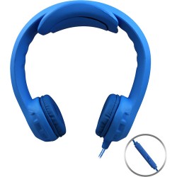 HamiltonBuhl Flex-PhonesXL On-Ear Headphones for Teens with In-Line Microphone (Blue)