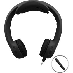 HamiltonBuhl Flex-PhonesXL On-Ear Headphones for Teens with In-Line Microphone (Black)