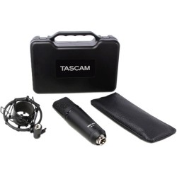 Tascam | Tascam TM-180 Studio Condenser Microphone with Shockmount, Hard Case, and Zippered Soft Case