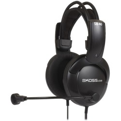 Gaming Headsets | Koss SB40 Full-Size Communication Headset with Noise-Canceling Microphone