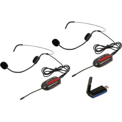 VocoPro Commander-USB-Headset USB 2-Channel UHF Wireless Headset Microphone System (Group 3 and 4: 908.5 to 928 MHz)