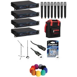VocoPro UDH-CHOIR-8 Handheld Wireless Microphone System Complete Package Kit