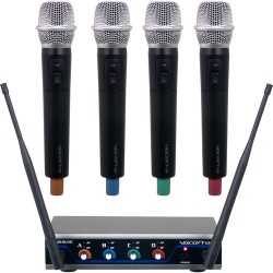 VocoPro Digital-Quad-H2 Four-Channel UHF Wireless Handheld Microphone System (913.3 to 925.8 MHz)