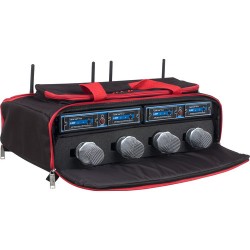 VocoPro | VocoPro UDH-CHOIR-4-MIB 4-Channel Handheld Wireless Microphone System in a Bag (Frequency Channel: H2)