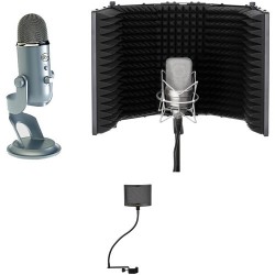 Blue Yeti USB Mic Kit with Windscreen and Reflection Filter (Platinum)