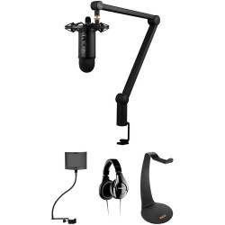 Blue Yeticaster Professional Broadcast Kit with Shure SRH240A Headphones, Shockmount, Boom Arm, Pop Filter & Headphone Stand