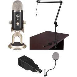 Blue | Blue Yeti Pro Microphone with Broadcast Arm and Pop Filter Kit