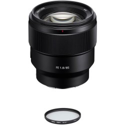 Sony FE 85mm f/1.8 Lens with UV Filter Kit