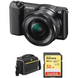 Sony Alpha a5100 Mirrorless Digital Camera with 16-50mm Lens and Accessory Kit (Black)