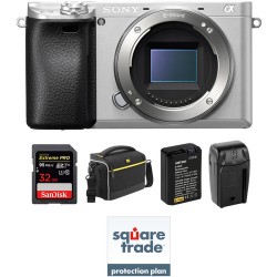 Sony Alpha a6300 Mirrorless Digital Camera Body Deluxe Kit (Silver)