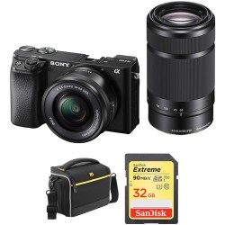 Sony Alpha a6100 Mirrorless Digital Camera with 16-50mm and 55-210mm Lenses and Accessories Kit