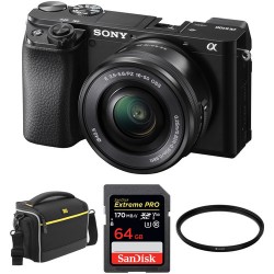 Sony Alpha a6100 Mirrorless Digital Camera with 16-50mm Lens and Accessories Kit