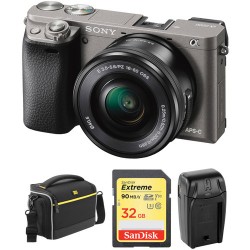 Sony Alpha a6000 Mirrorless Digital Camera with 16-50mm Lens and Accessory Kit (Graphite)